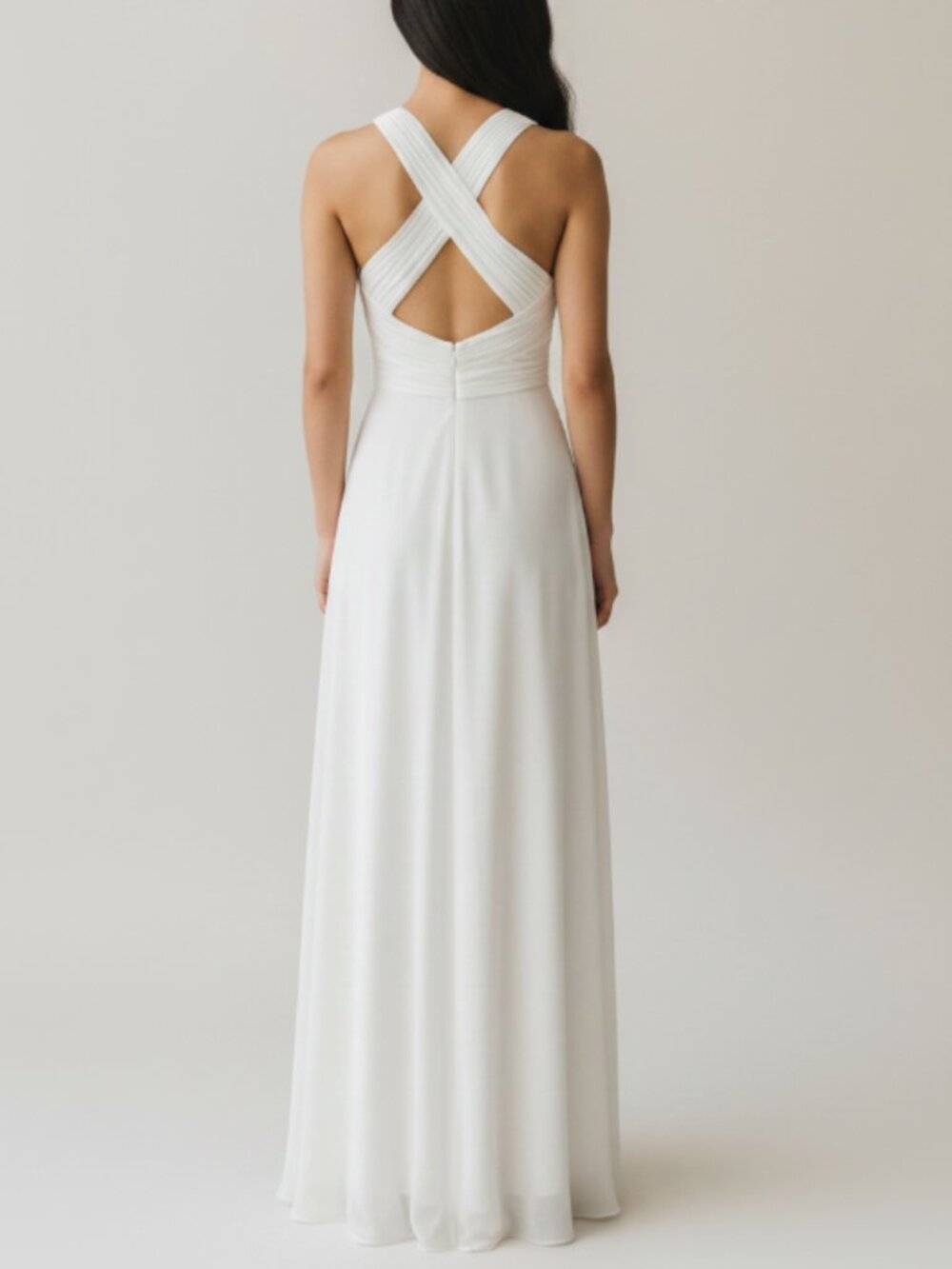 Revelry Dylan Dress Petite 2 Pearl White Velvet Maxi Gown Wedding Prom NEW